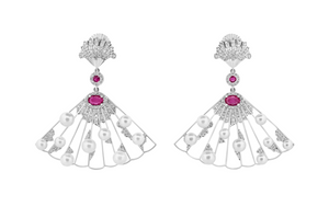 Open image in slideshow, Imperial Fans Earrings
